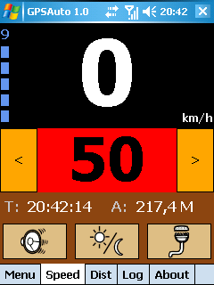 GPSAuto - tab Speed