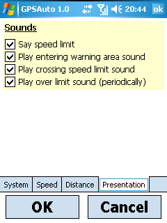 GPSAuto - Settings / Presentation